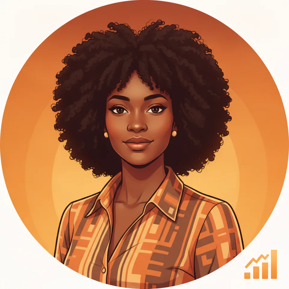 Illustrated portrait of Amara Jobi, Data and Analytics