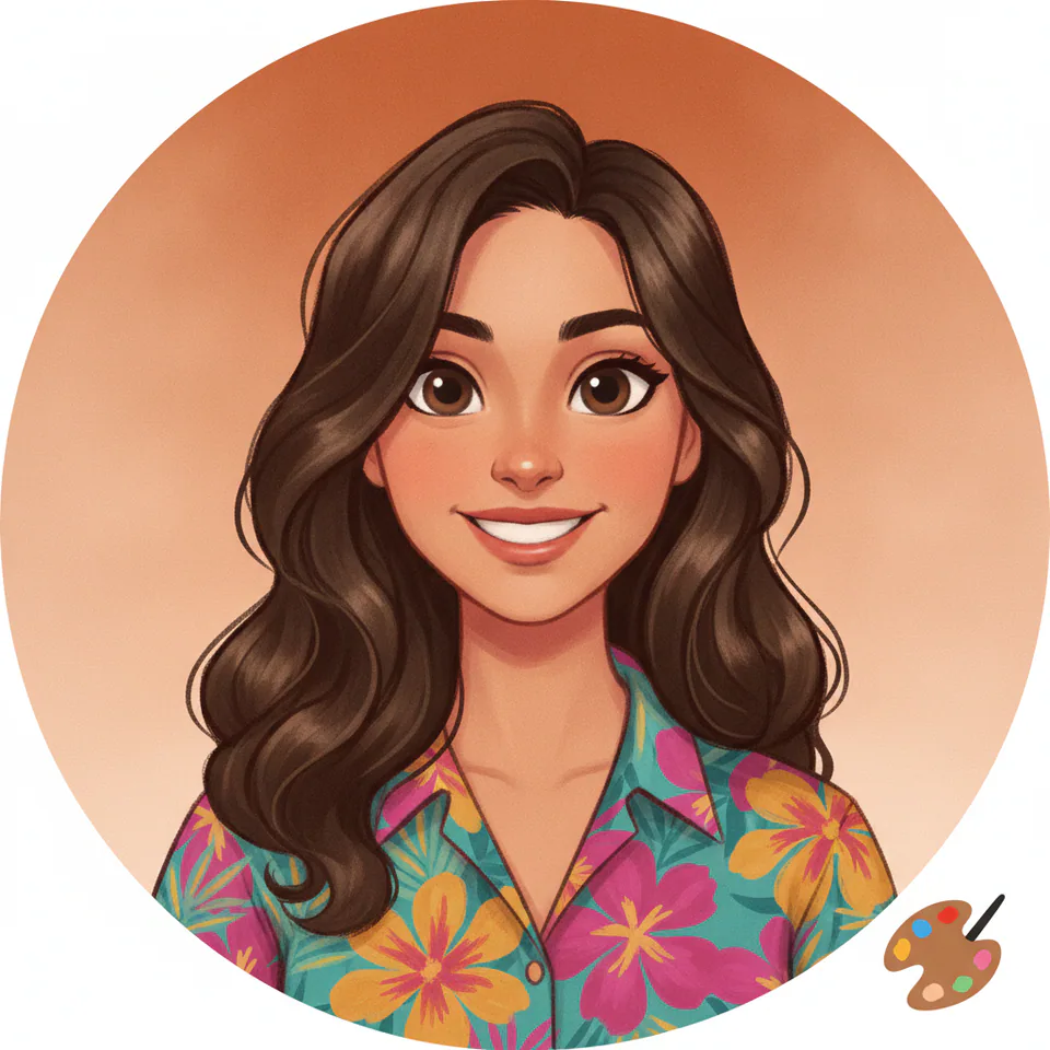 Illustrated portrait of Paloma Reyes, Head of Design